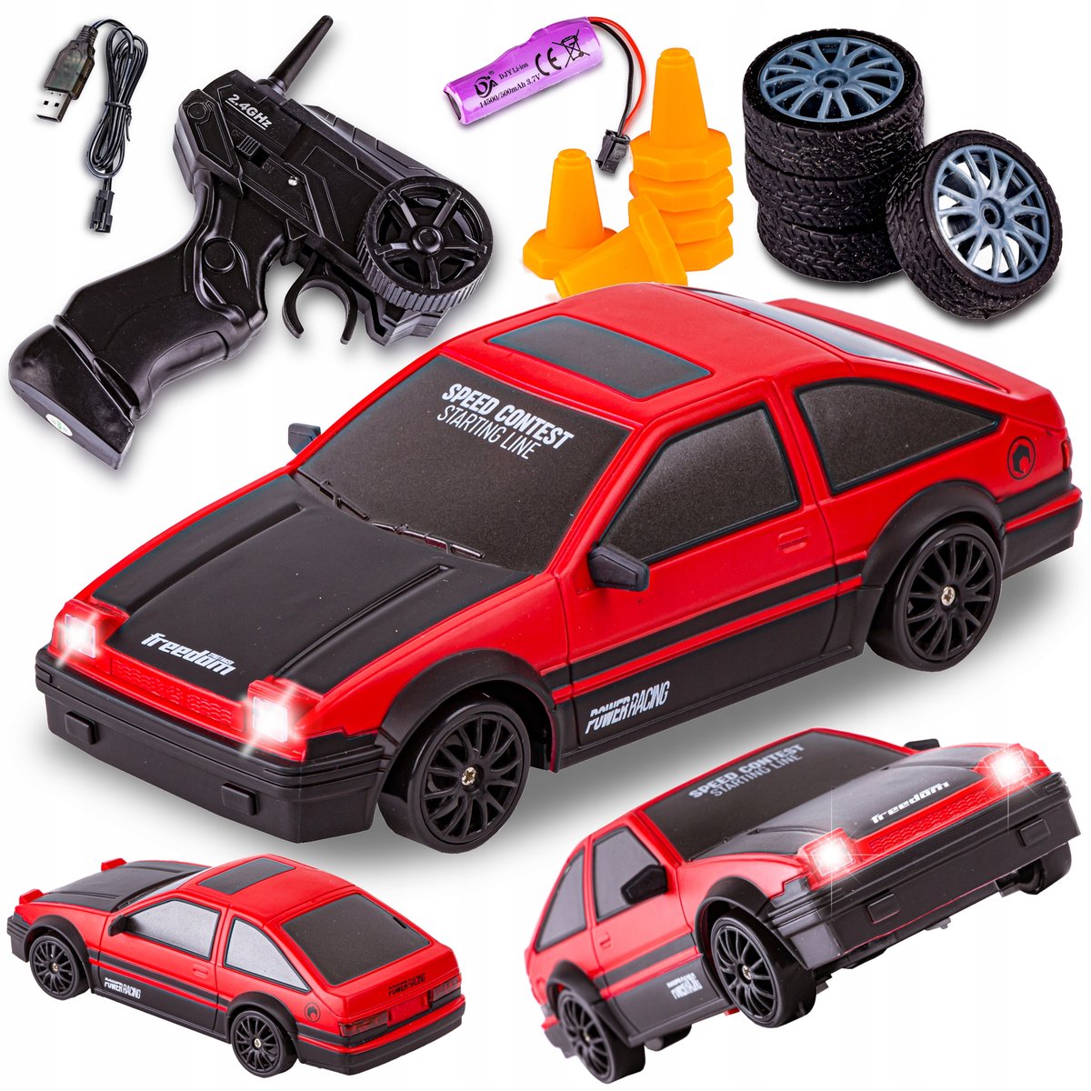 Samochód Zdalnie Sterowany Auto Do Driftu Autko Rc Drift 1:24 4Wd Car