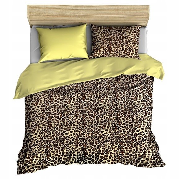 pościel z polaru 180x200 + 2 poszewki P 309-5 DUO panterka brąz / ecru