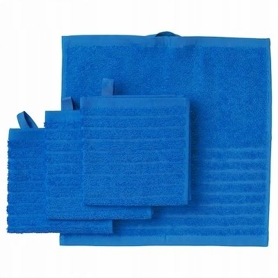 IKEA VAGSJON Ręcznik komplet 4 szt 30x30 cm do rąk NIEBIESKI