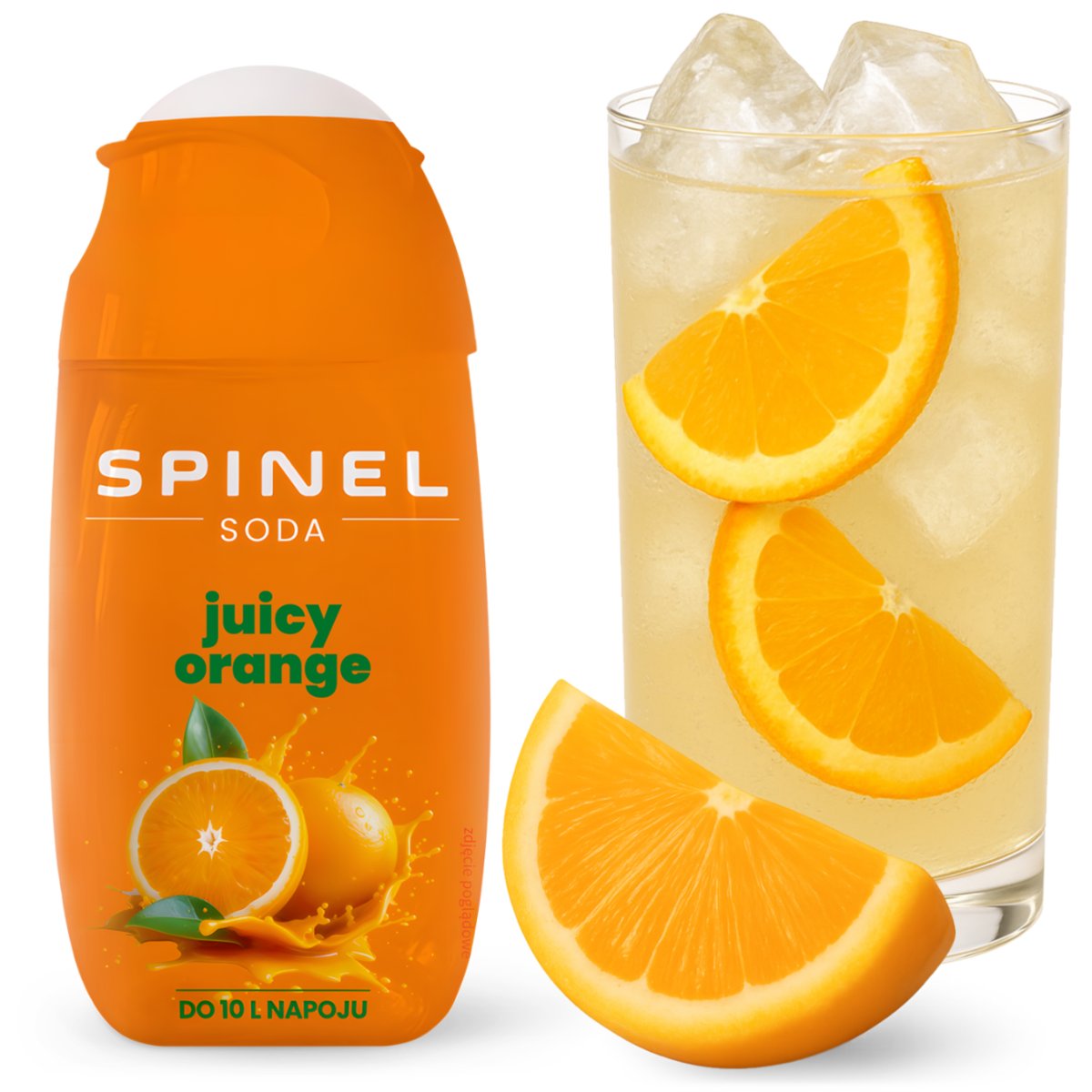SYROP SPINEL SODA JUICY ORANGE POMARAŃCZA DO SATURATORA KONCENTRAT DO 10L