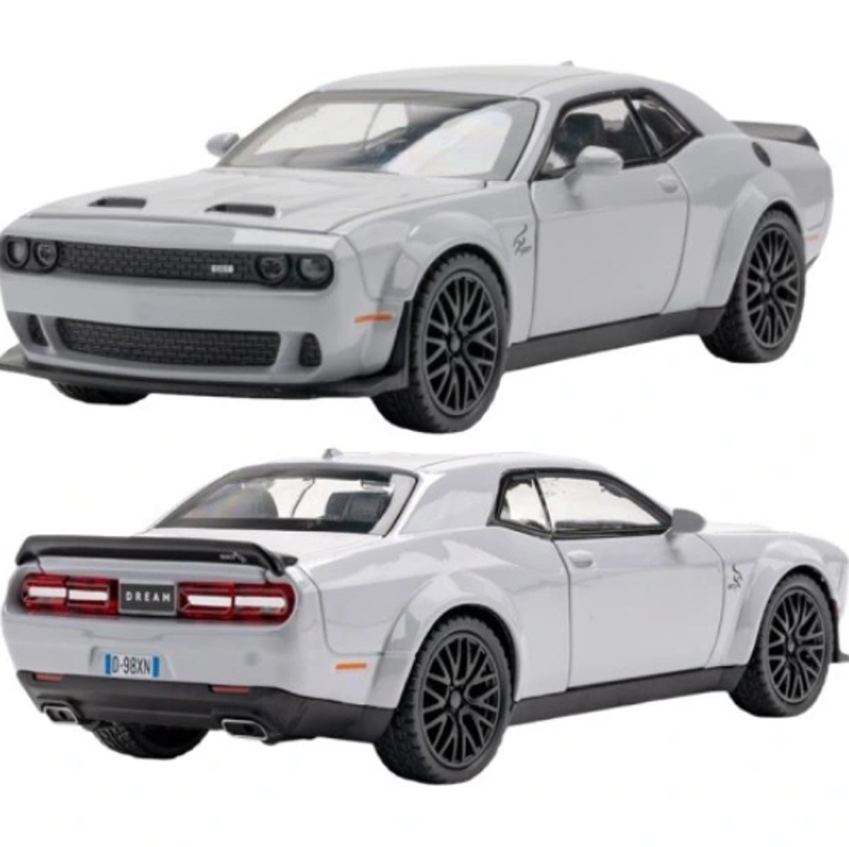 Model Samochód Dodge Challenger Metalowy 1:32 Światła Dźwięk Napęd Baterie