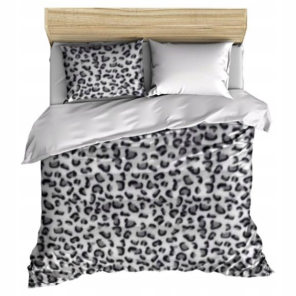 pościel z polaru 140x200 + 1 poszewka P 304-4 DUO panterka czarna / biały