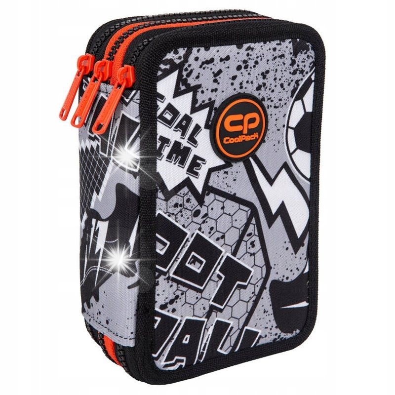 Coolpack Jumper 3 Piórnik potrójny z wyposażeniem Grey Ball F067710
