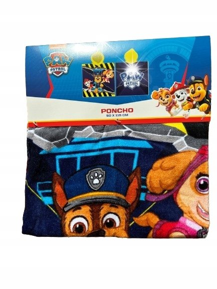 Ponczo ręcznik z kapturem PSI PATROL SKYE 115 x 50 cm