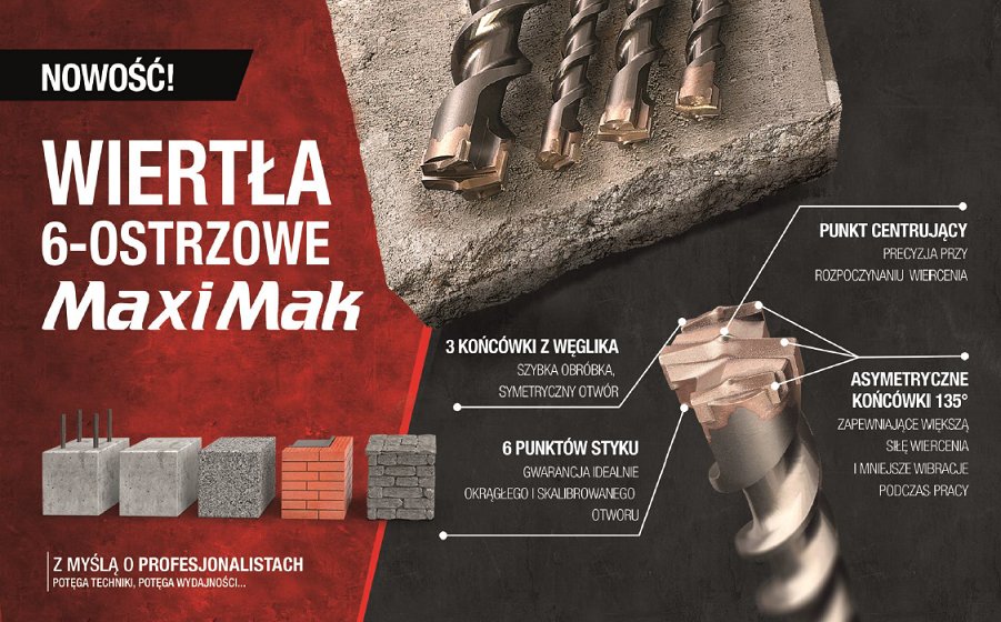 Makita wiertło sds max 24x1360x1500mm maxi mak 6-ostrzowe.