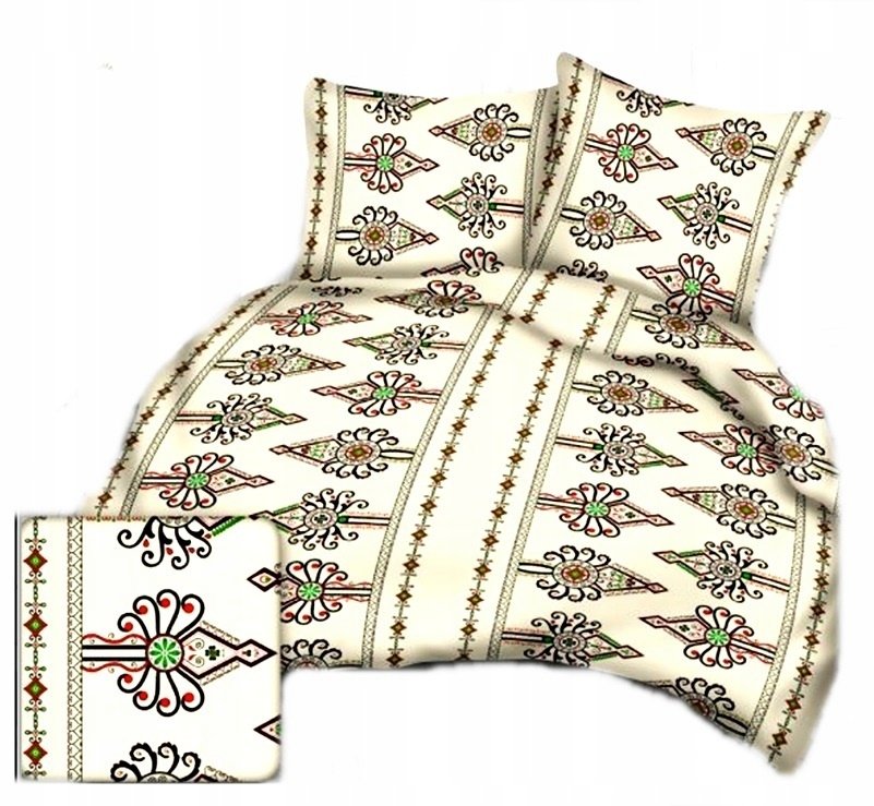 pościel bawełna lux 220x220 + 2 poszewka B 329-1 bacówka ecru