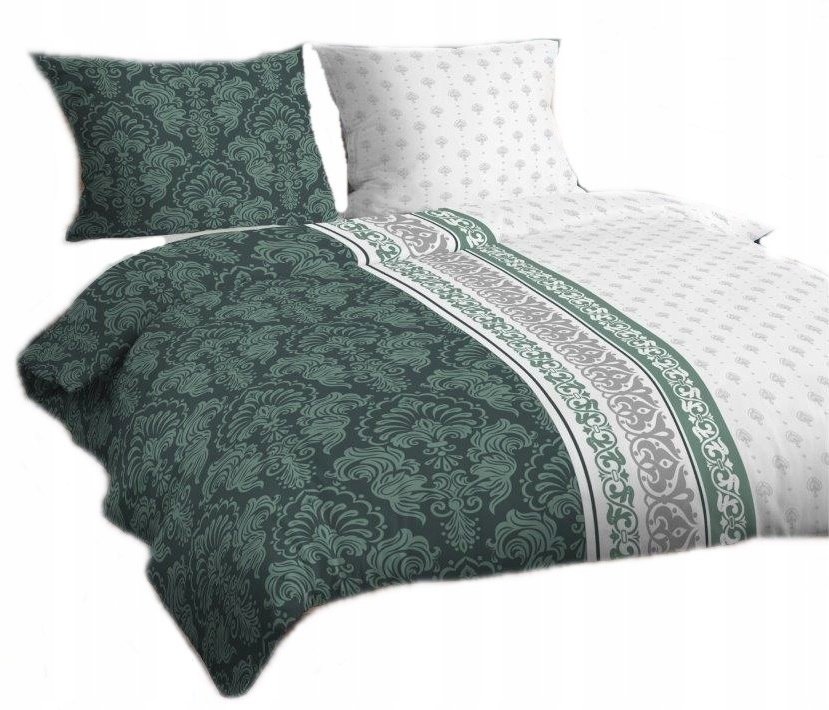 pościel z flaneli 160x220 + 2x poszewka F 140-1 bizon zielony