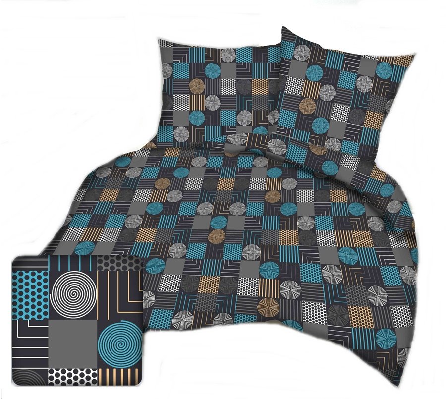 pościel kora lux 200x220 + 2 poszewki K 357 labirynt turkus