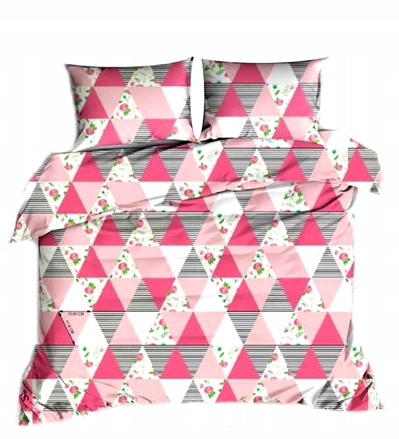 pościel z bawełny płaskiej 160x220 + 2 poszewki B 81-1 eliteski pink