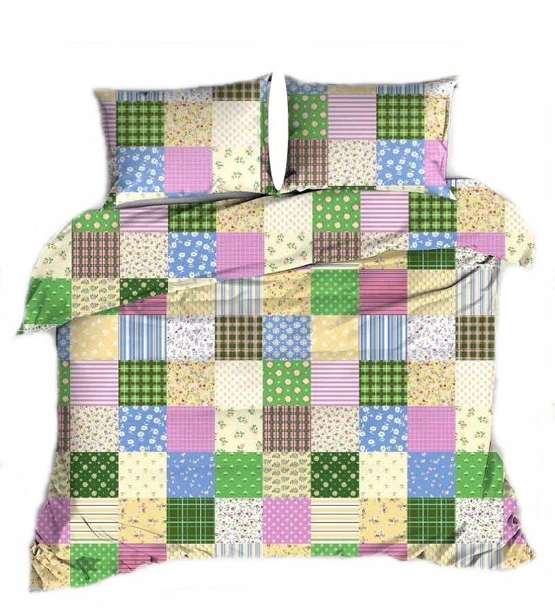 pościel z kory 200x200 + 2 poszewki K 120-1 patchwork kolorowy