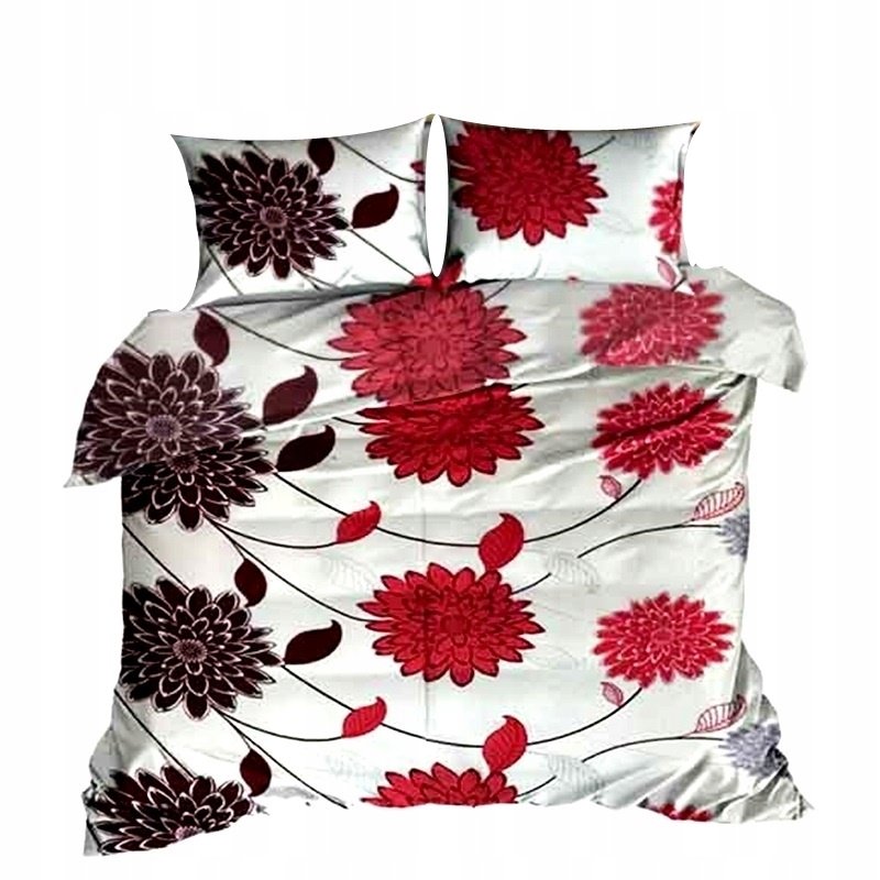 pościel kora lux 220x220 + 2 poszewki K 203-2 piwonia bordo