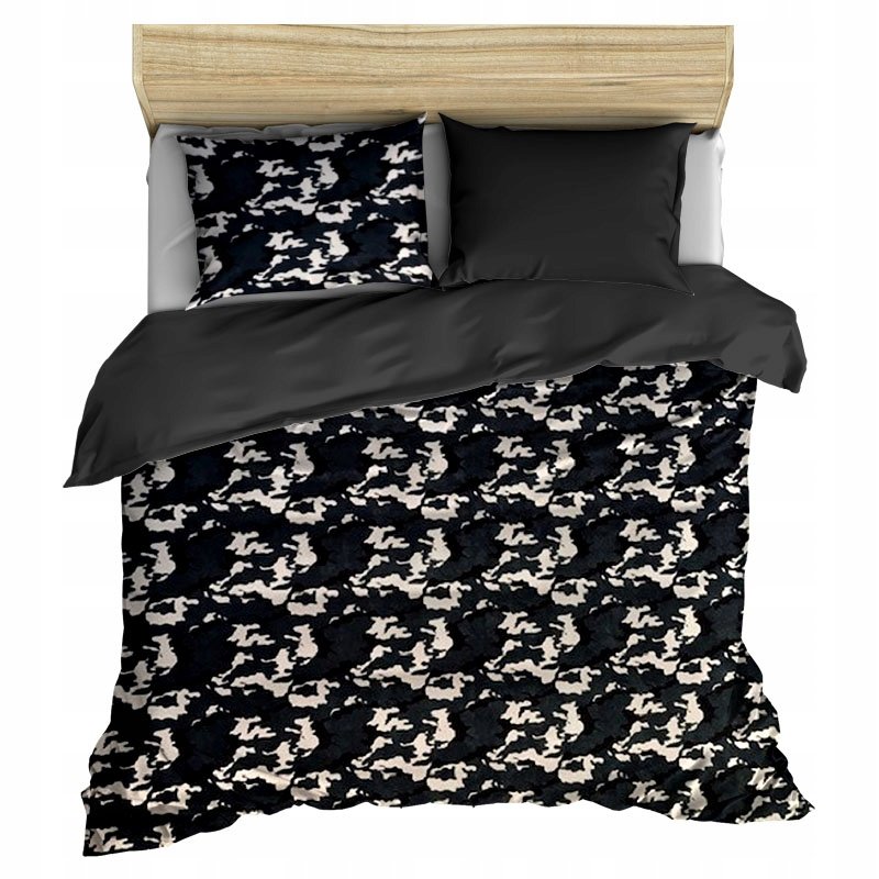 pościel z polaru 200x220 + 2 poszewki P 310-2 DUO moro granat / popiel