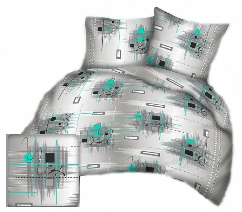 pościel kora lux 140x200 + 1 poszewka K 328 gra miętowa