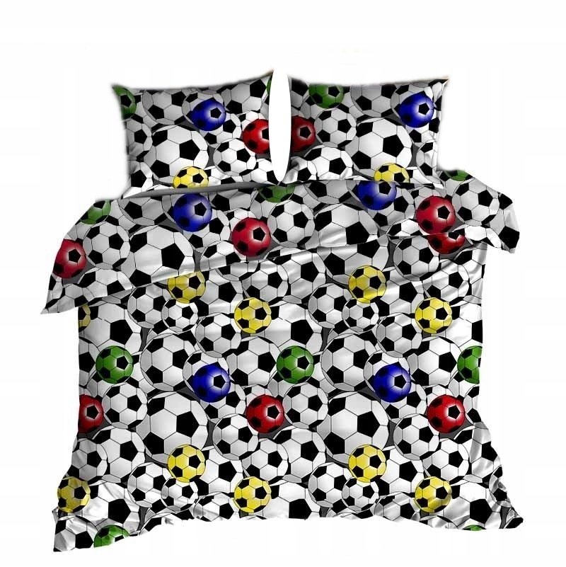 pościel bawełna lux 220x240 + 2 poszewka B 285-1 piłki kolorowe