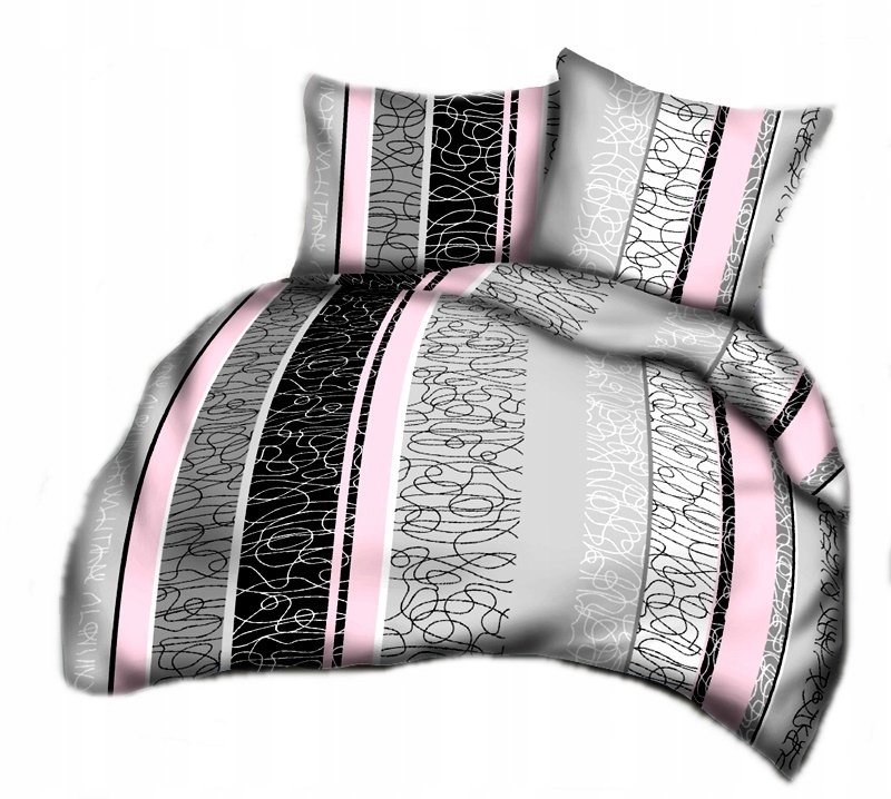 pościel bawełna lux 160x200 + 2 poszewka B 325-1 pascal różowy