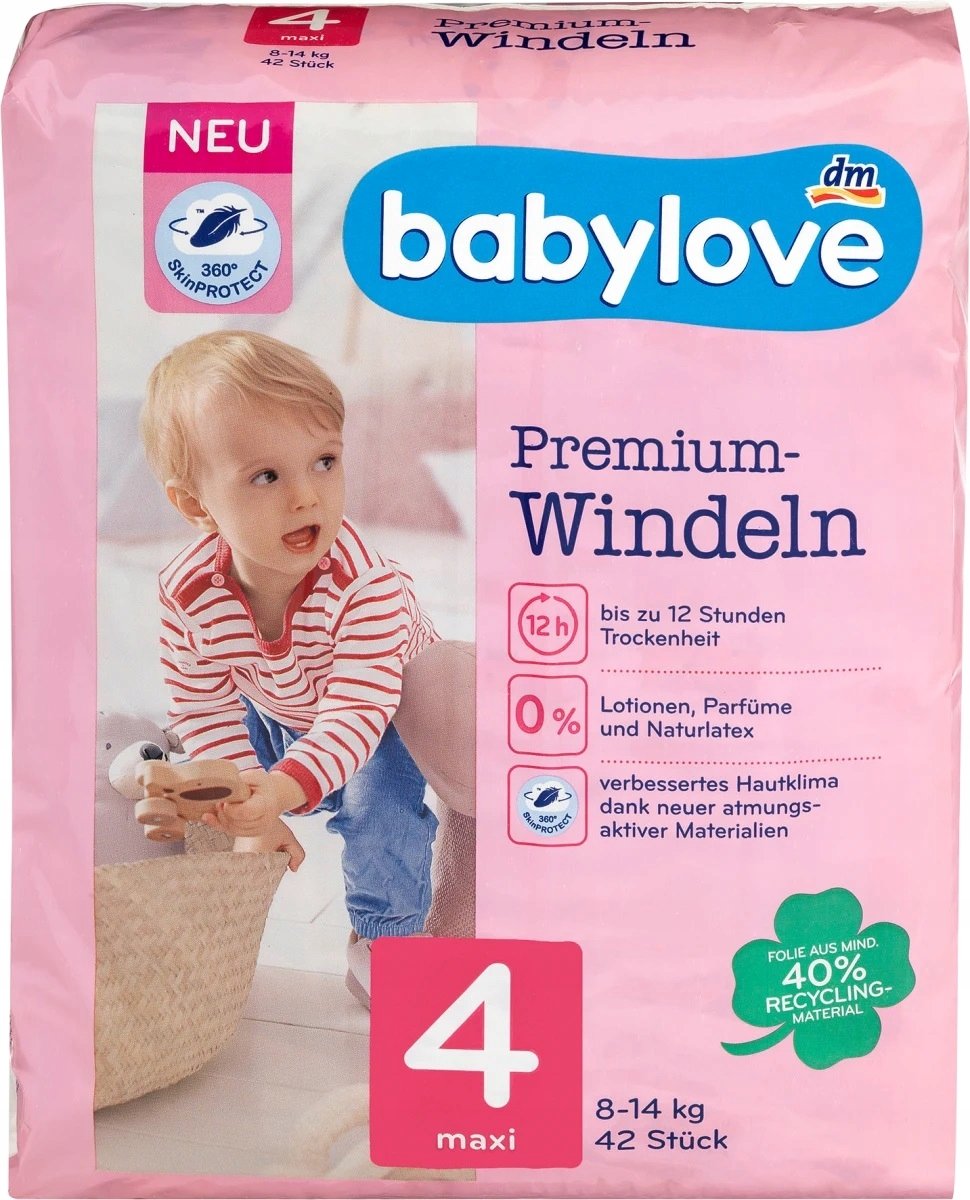 Pieluszki Babylove PREMIUM WINDELN Rozmiar 4 42 szt.