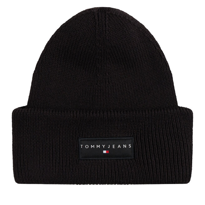 Czapka Tommy Jeans Tjm Linear Beanie AM0AM13666 Czarny