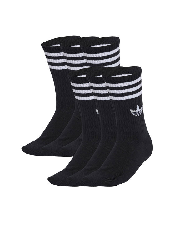 adidas Zestaw 6 par wysokich skarpet unisex 3-Stripes JV7411 Czarny