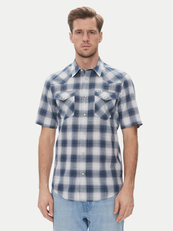 Wrangler Koszula Western 112362381 Niebieski Regular Fit