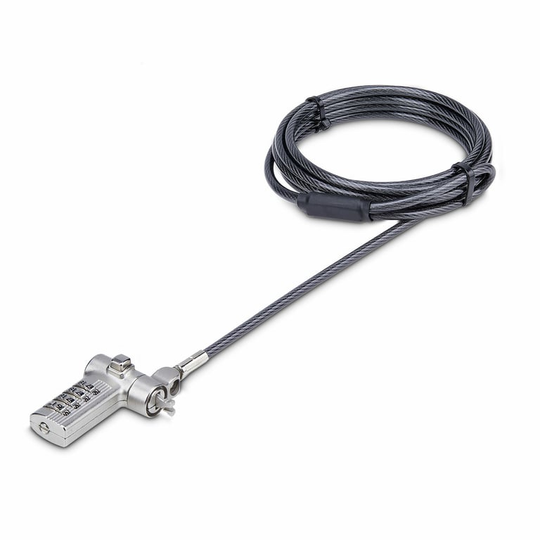 StarTech UNIVCS25-LAPTOP-LOCK zapięcie do kabli Czarny, Srebrny 2 m
