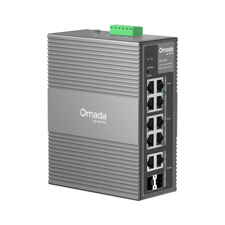 TP-Link Omada IES210GPP łącza sieciowe Zarządzany Gigabit Ethernet (10/100/1000) Obsługa PoE DIN rail Szary IES210GPP