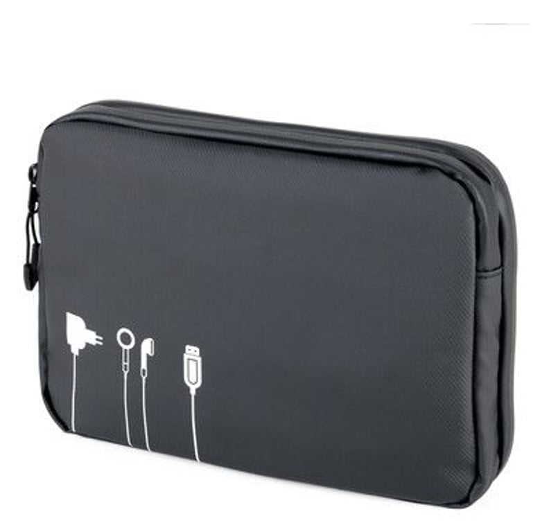 TROIKA BLACK TECH POUCH 2 organizer Poliester, Poliuretan (PU), Brezent Czarny