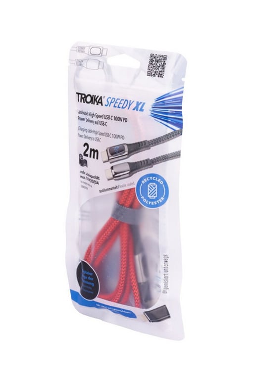 TROIKA CBL20/RD kabel USB 2 m USB C USB C/Lightning Czerwony CBL20/RD