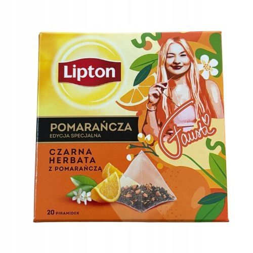 Lipton Czarna Herbata z Pomarańczą 20 piramidek 34g