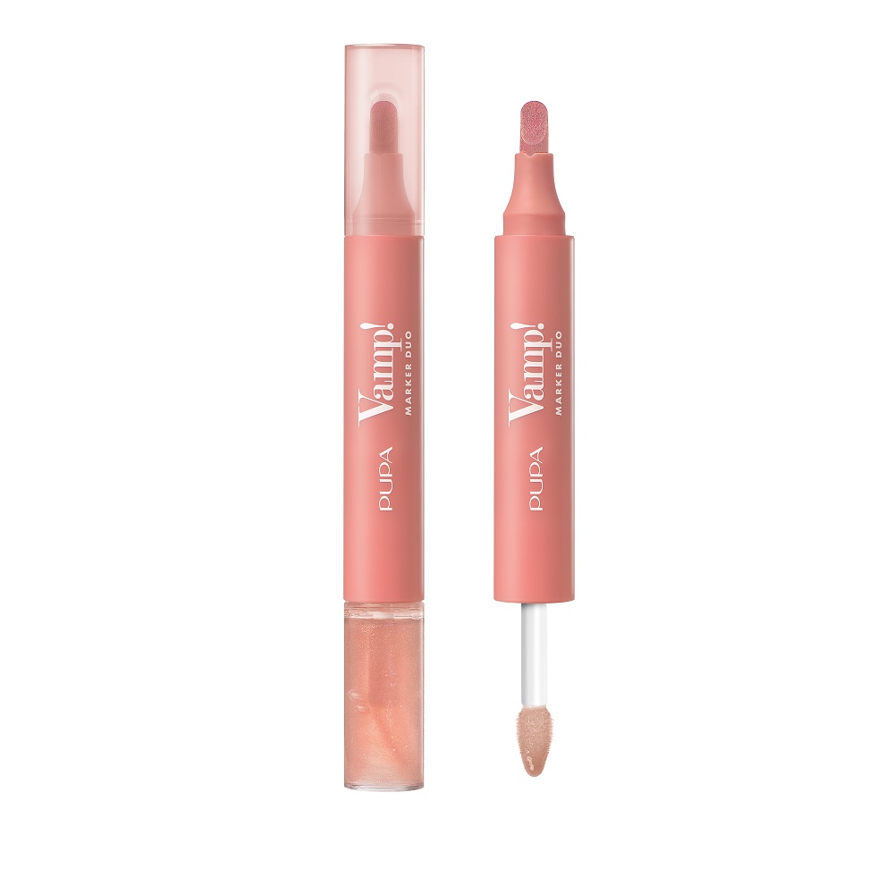 Pupa Vamp! Marker Duo Marker do Ust i Olejkowy Błyszczyk 2w1 002 Frozen Rose