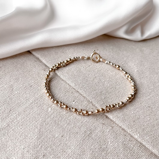 Złota Brasnoletka Maxi Bubble z tradycyjnym zapięciem