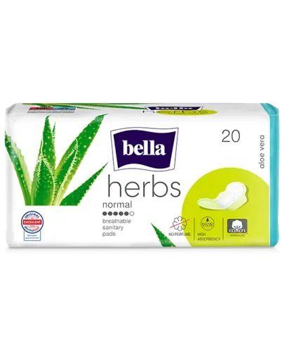 Bella Herbs Aloe Vera Podpaski higieniczne normal, 20 sztuk