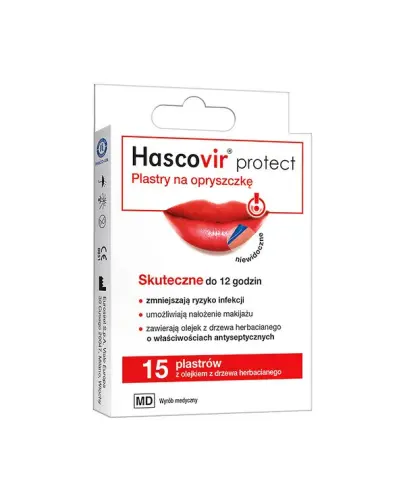 Hascovir protect, Plastry na opryszczkę, 15 sztuk