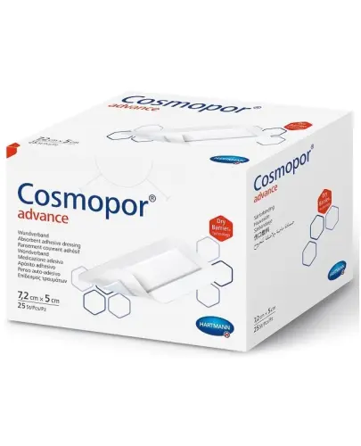 Cosmopor Advance, opatrunek jałowy 7,5 cm x 5 cm, 25 sztuk
