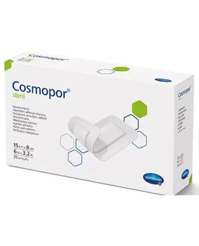 Cosmopor Steril, opatrunek jałowy 15 cm x 8 cm, 25 sztuk