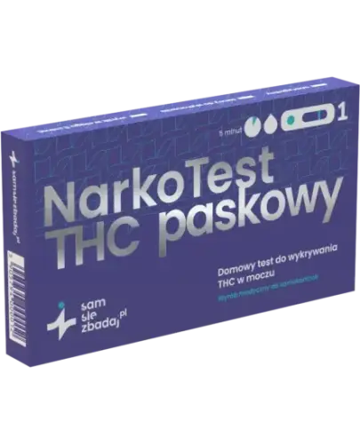 Narko Test THC paskowy domowy test do wykrywania THC w moczu, 1 sztuka