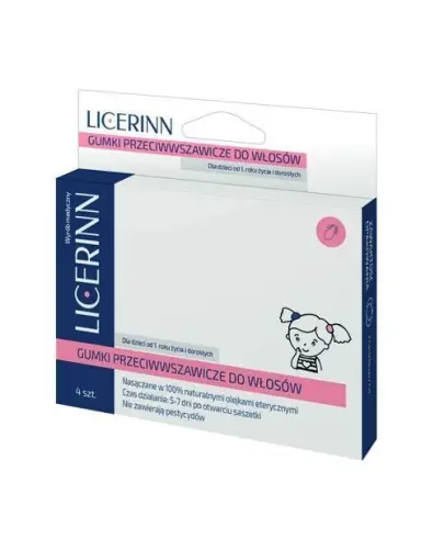 Licerinn Gumki przeciwwszawicze do włosów, 4 sztuki