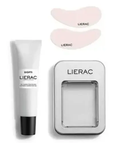Lierac Diopti żel korygujący obrzęki 15 ml + płatki silikonowe pod oczy