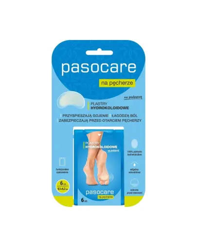 Pasocare Plastry hydrokoloidowe na pęcherze na podeszwę, 6 sztuk