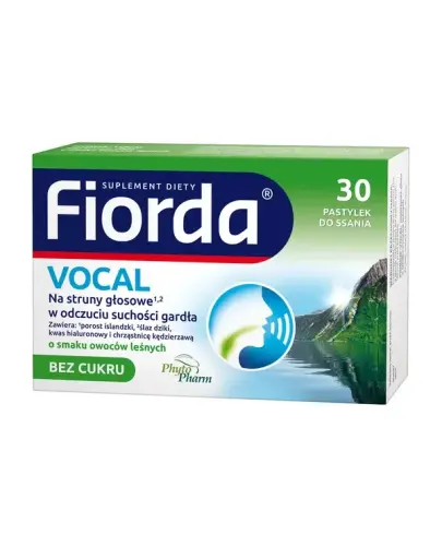 Fiorda Vocal o smaku owoców leśnych, 30 pastylek