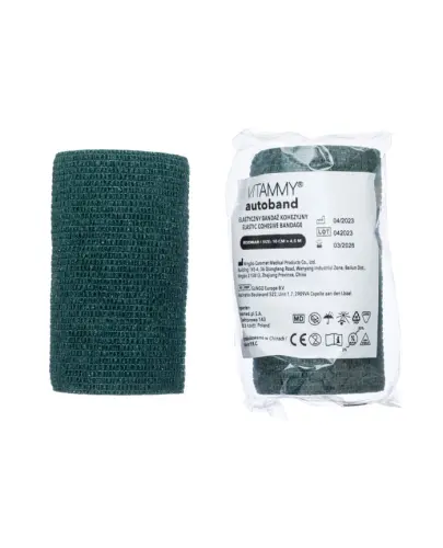 Vitammy Autoband Elastyczny bandaż kohezyjny oliwkowy 10 cm x 4,5 m, 1 sztuka