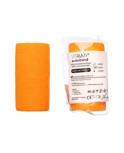 Vitammy Autoband Elastyczny bandaż kohezyjny pomarańczowy 10 cm x 4,5 m, 1 sztuka