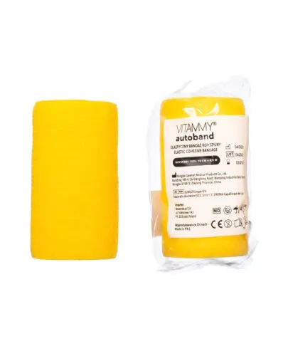Vitammy Autoband Elastyczny bandaż kohezyjny żółty 10 cm x 4,5 m, 1 sztuka