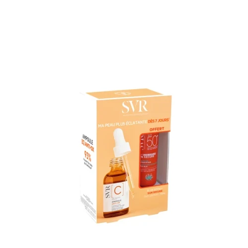 SVR Zestaw Serum Ampoule [C] Anti-OX, 15 ml + Krem-mus Sun Secure Blur Sans Parfum SPF 50+, 50 ml