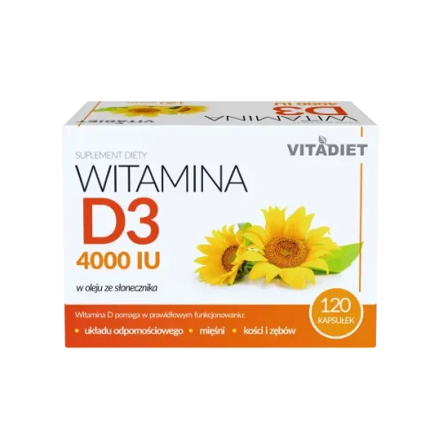 Vitadiet Witamina D3 4000 IU, 120 kapsułek