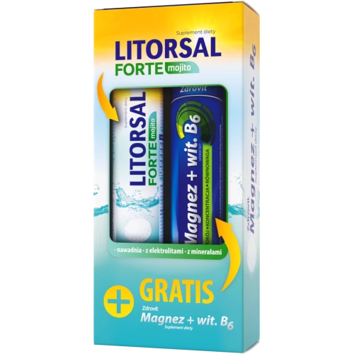 Litorsal Forte mojito + Zdrovit Magnez + wit.B6, 2 x 24 tabletki musujące