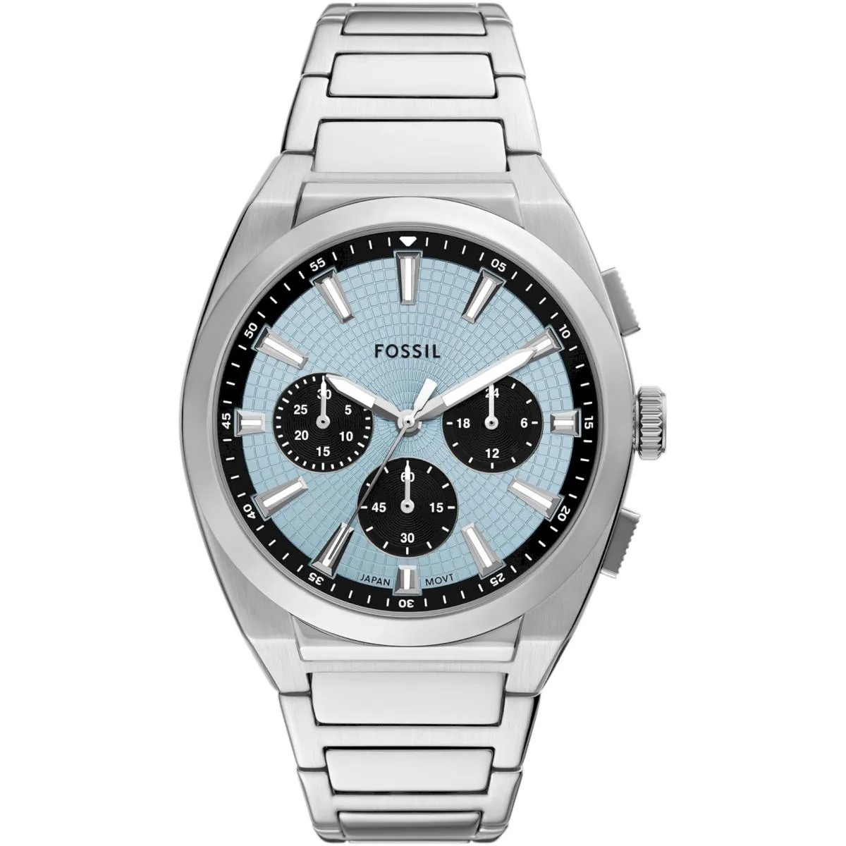 Fossil Everett Chronograph Zegarek Męski Srebrny na bransolecie FS6105