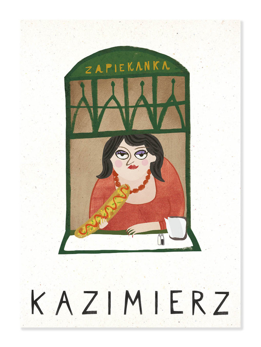 Pocztówka.Kraków. Kazimierz. Zapiekanka 105X145 Mm. Sylver Rocket Studio