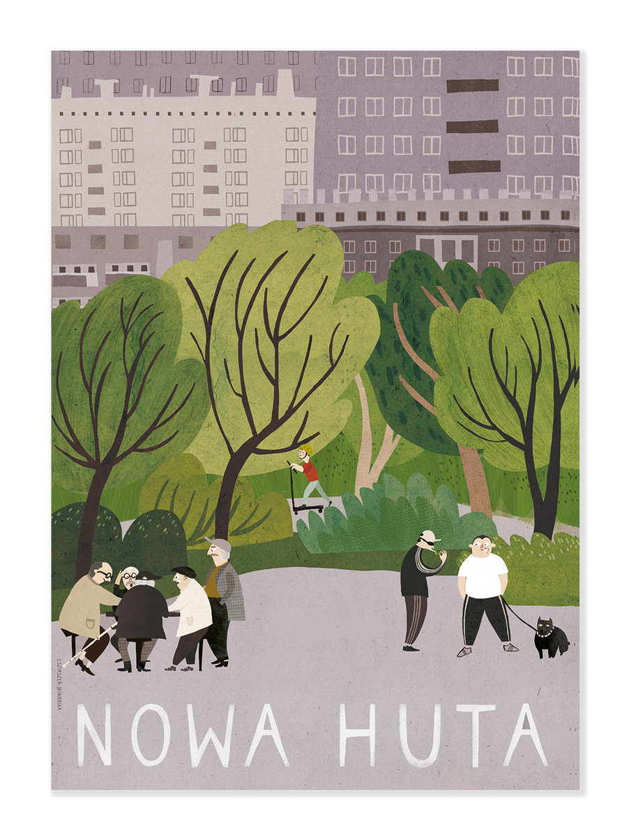 Pocztówka. Kraków. Nowa Huta 105X145 Mm. Sylver Rocket Studio