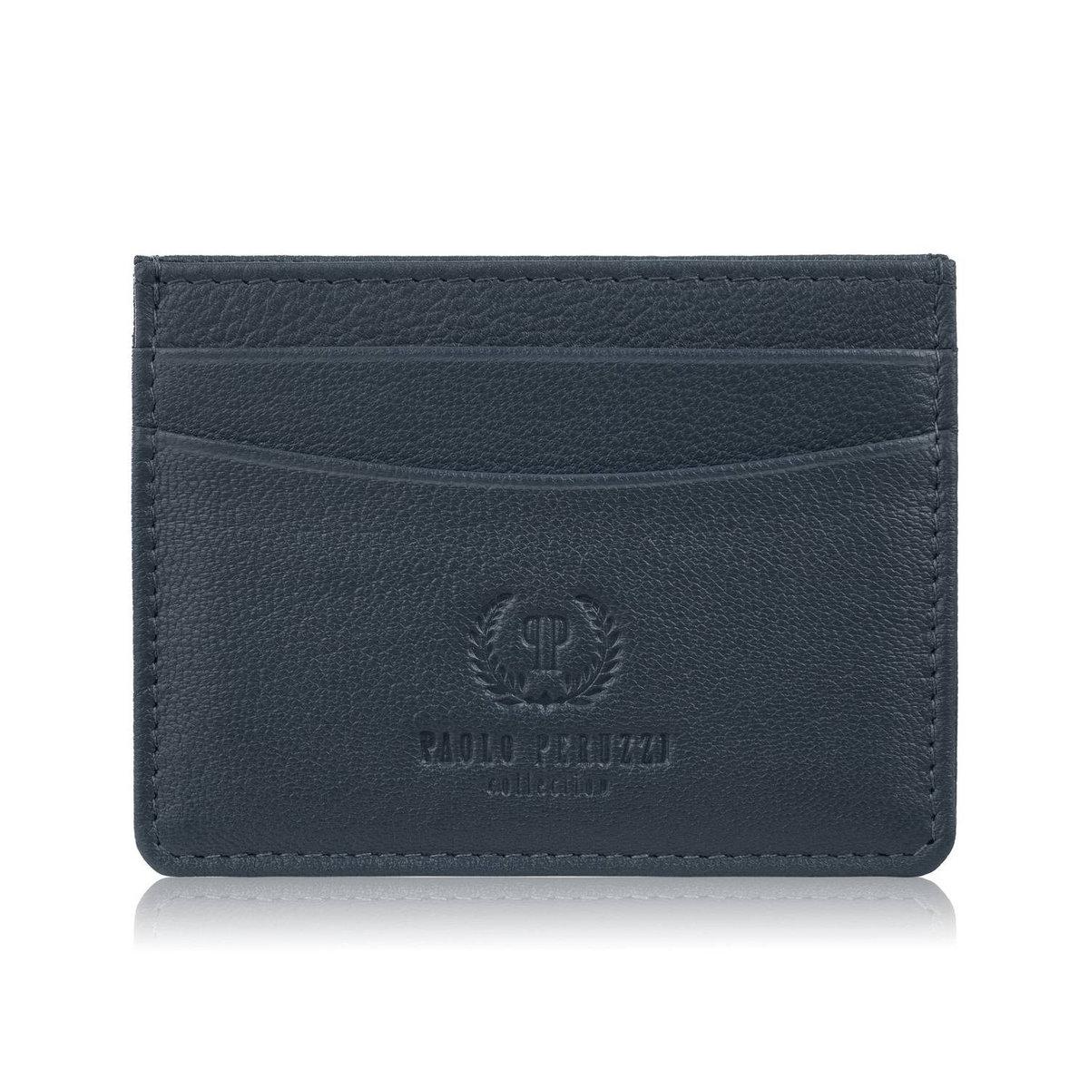 Etui na karty i wizytówki skórzane minimalistyczne praktyczne etui granatowe T-151-NV