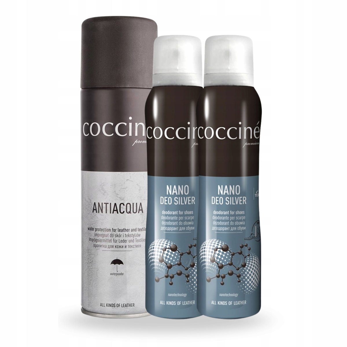 Dezodoranty Nano Deo Silver i Impregnat Antiacqua do Butów Zestaw 3w1